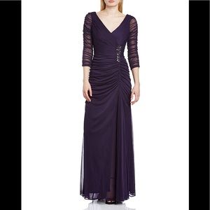 Adrianna Papell Drape Covered Gown- Aubergine
